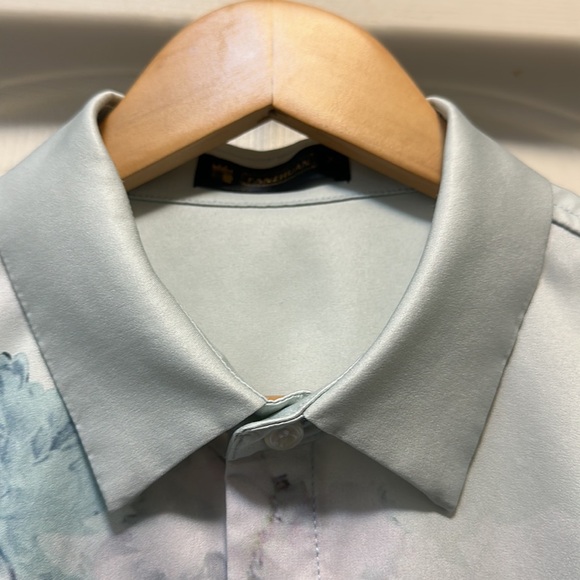 Men’s flower pattern shirt (Cool Aqua Color) - Picture 6 of 6